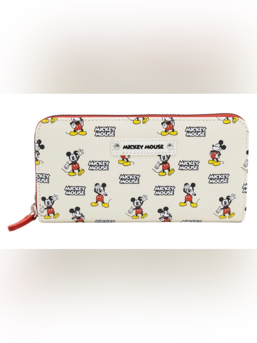 NWT Disney Mickey Mouse Patterned Wallet in White, Red, Yellow